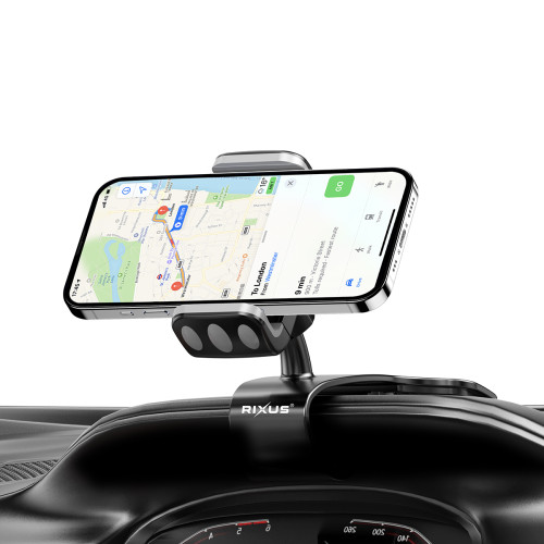 Rixus 360 Degree Car Phone Holder HUD Clip For Phone Display RXHW61 - Black