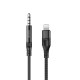 Rixus RXMU35L 3.5mm AUX To Lighting Braided Audio Cable 120CM Black