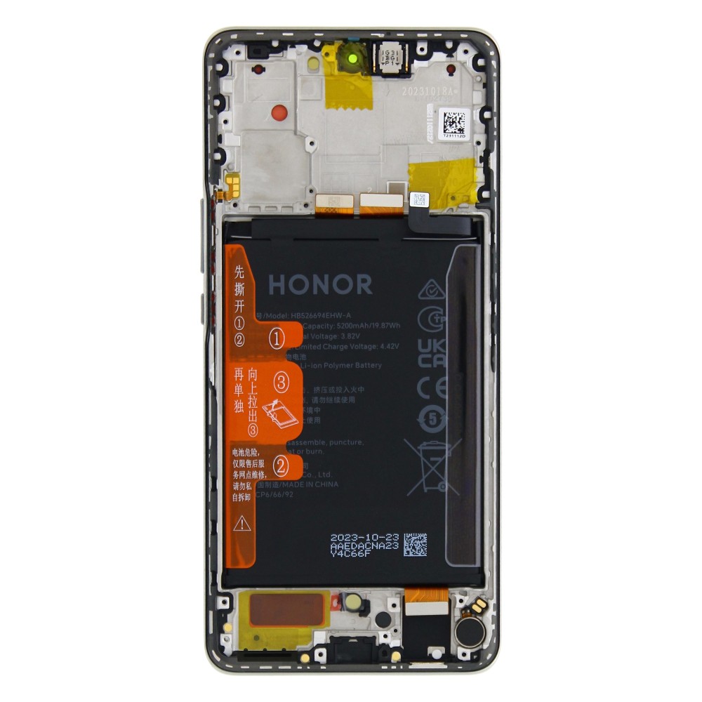 Huawei Honor Magic 6 Lite (ALI-NX3) Display And Digitizer With Frame And Battery Sunrise Orange Service Pack