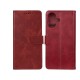 Rixus Bookcase For iPhone 16 Plus Dark Red