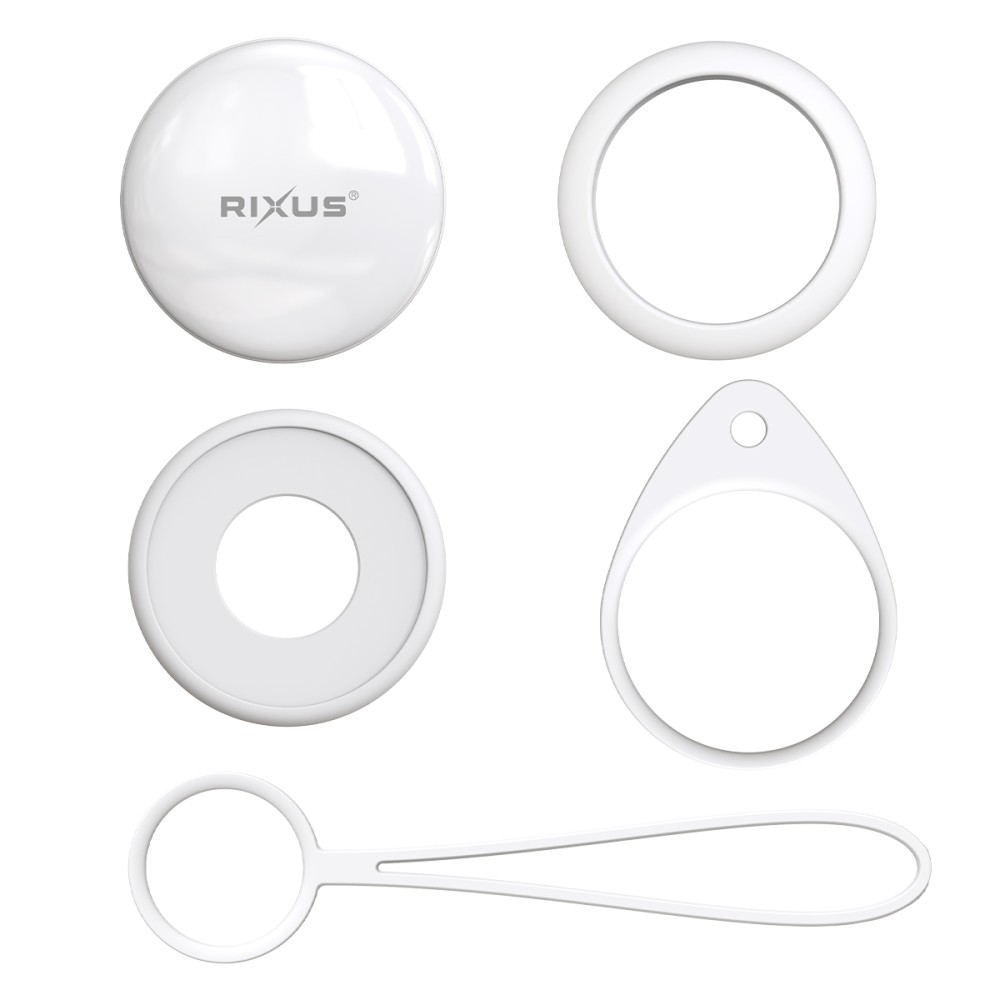 Rixus Rix Tag Apple MFi Certified Tracker Works with Apple Find My (iOS Only) White