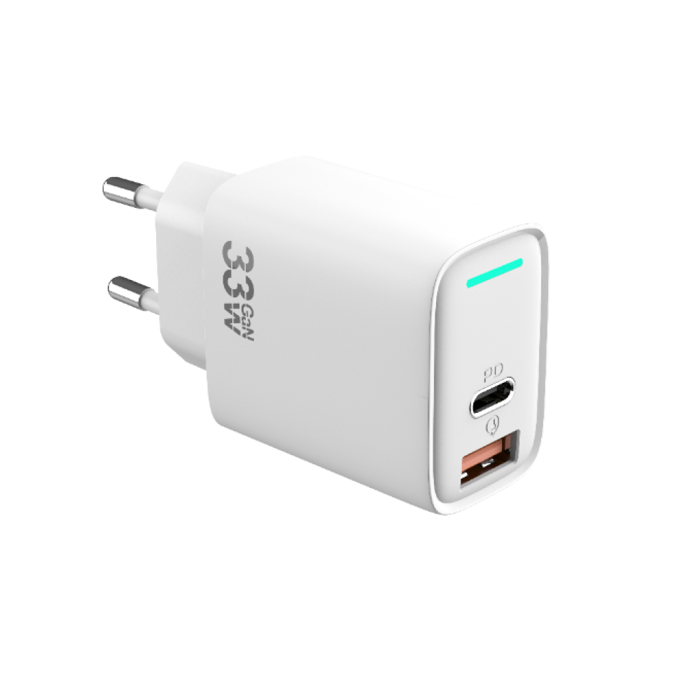 PD Quick GaN Adapter CH3350 USB-A To USB-C 33W White