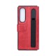 Rixus Wallet Case For Samsung Galaxy Z Fold 4 With Pen Holder Red