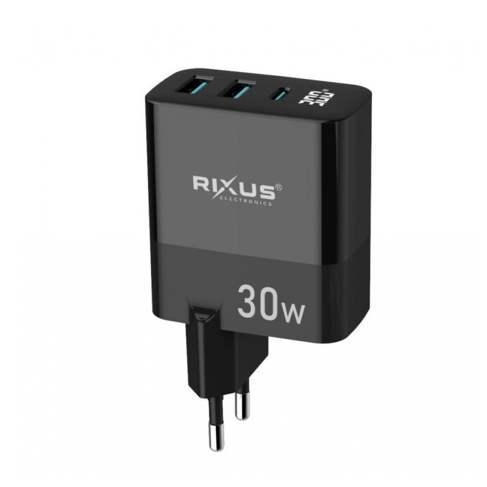 Rixus PD 30W GaN Tech Charger RX102 - Black