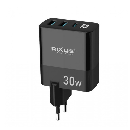 Rixus PD 30W GaN Tech Charger RX102 - Black