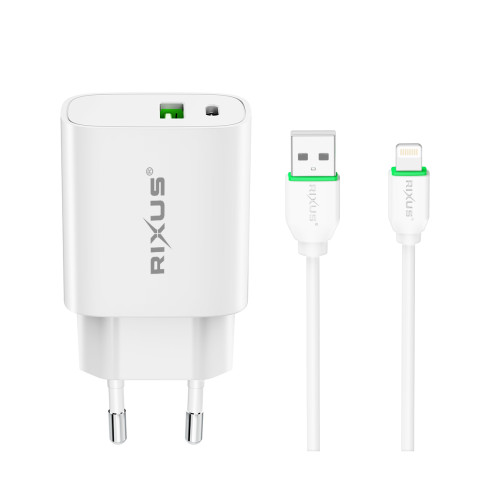 Rixus Quick Charge PD to Lightning + USB slot 20W RX90A