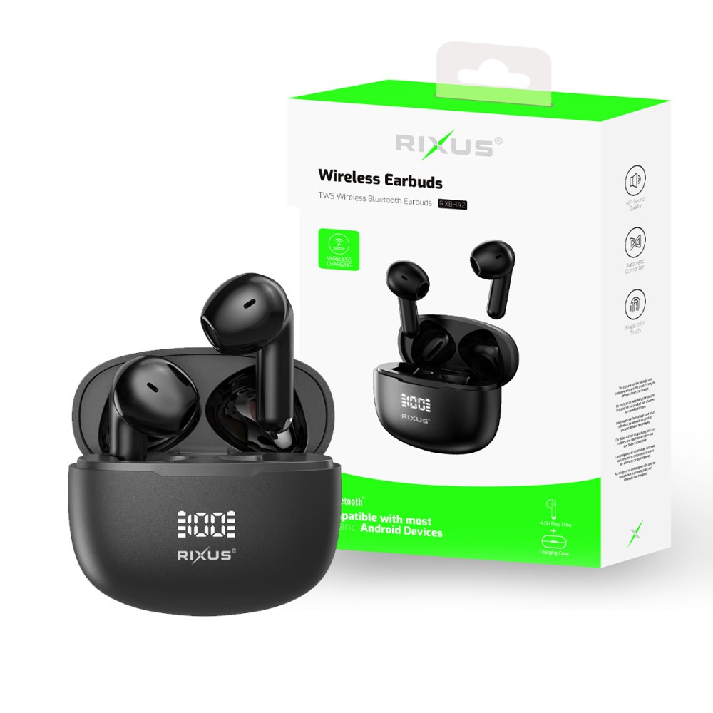 Rixus Hifi Sound Earbuds Wireless Headset RXBH42 - Black