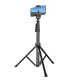 Rixus RXPH61 Extendable Cell Phone Tripod With Wireless Remote And Phone Holder 160CM Black