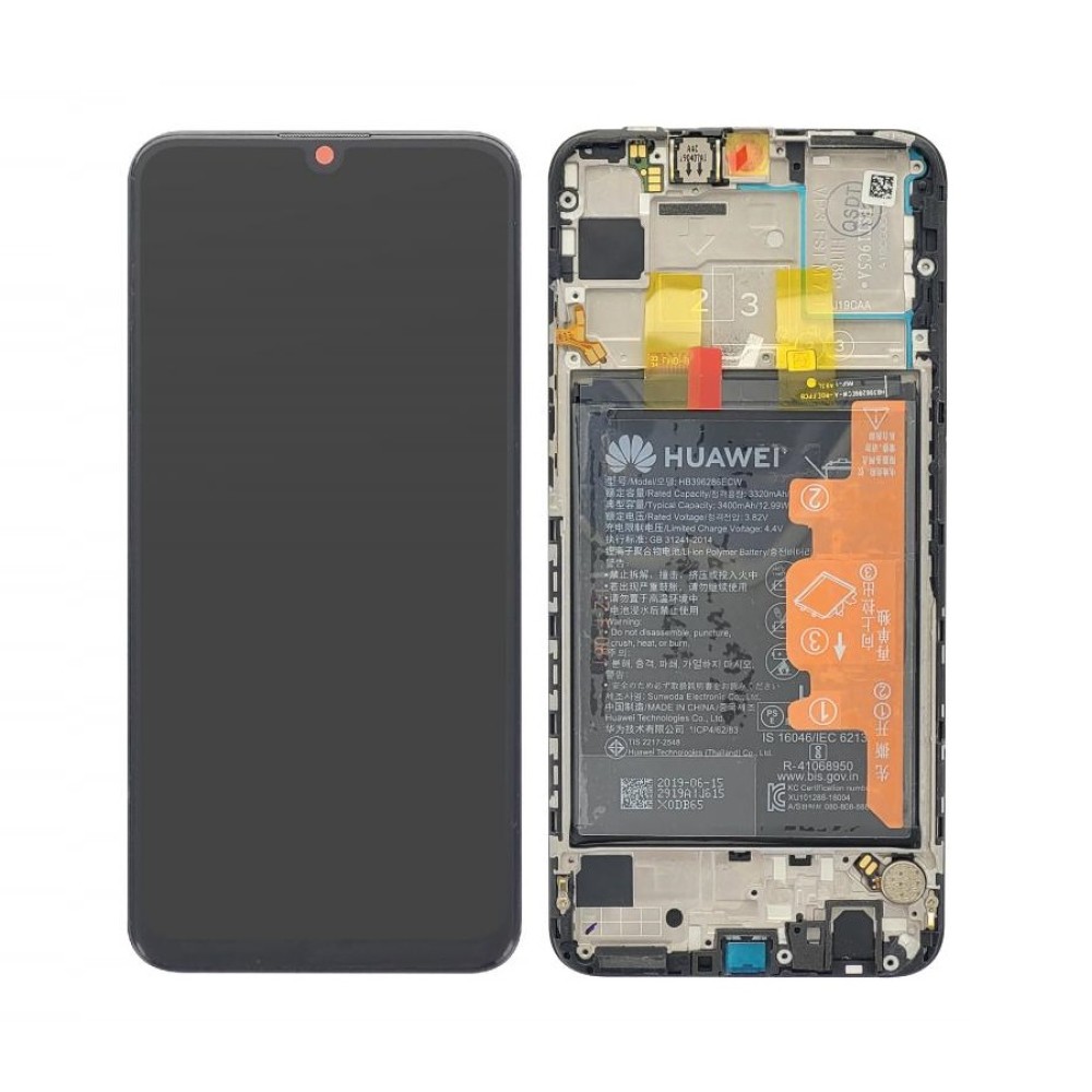 Huawei P Smart 2019 / P Smart Plus 2019 (POT-L21/ POT-LX1/POT-LX1T) OEM Service Part Screen Incl. Battery (02352JEY) - Black