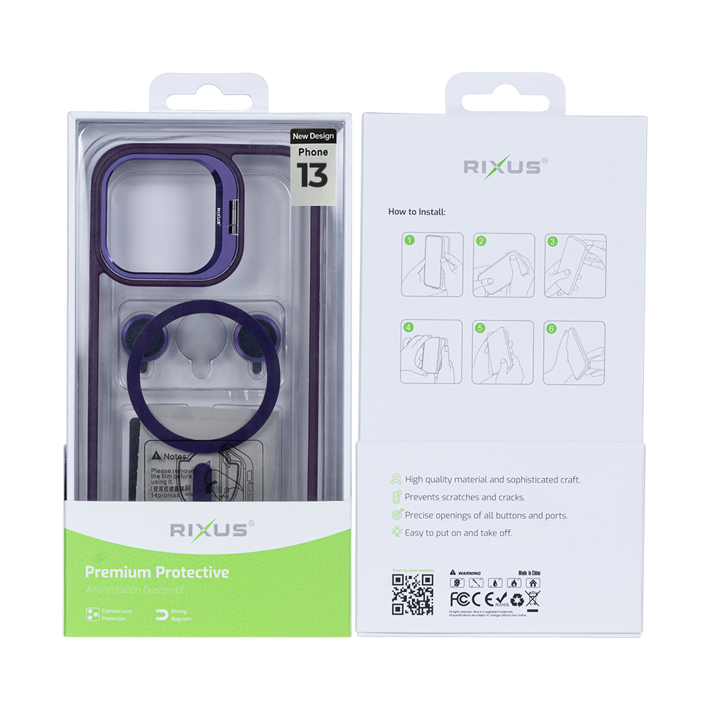 Rixus Classic 03 Case With MagSafe For iPhone 13 Deep Purple