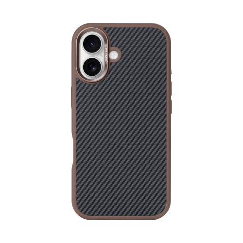 Rixus Mag Carbon With MagSafe For iPhone 16 Plus Brown