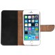 Rixus Bookcase For iPhone 5, 5S Black