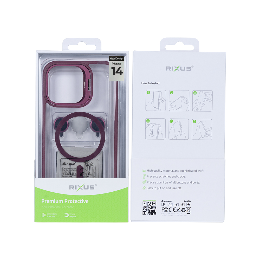 Rixus Classic 03 Case With MagSafe For iPhone 14 Dark Pink