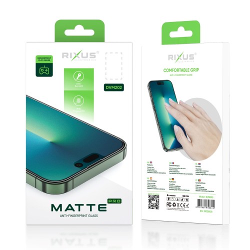 Rixus Matte Anti-Fingerprint Tempered Glass For iPhone 12 Mini