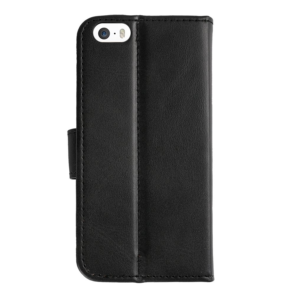 Rixus Bookcase For iPhone 5, 5S Black