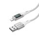 Rixus RXUC29AL Braided USB-A To Lightning Cable With LED Display 100CM White