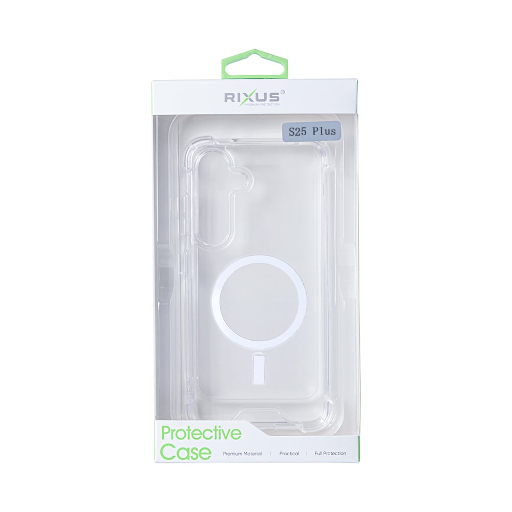 Rixus Anti-Burst Case With MagSafe For Samsung Galaxy S25 Plus S9360 Transparent