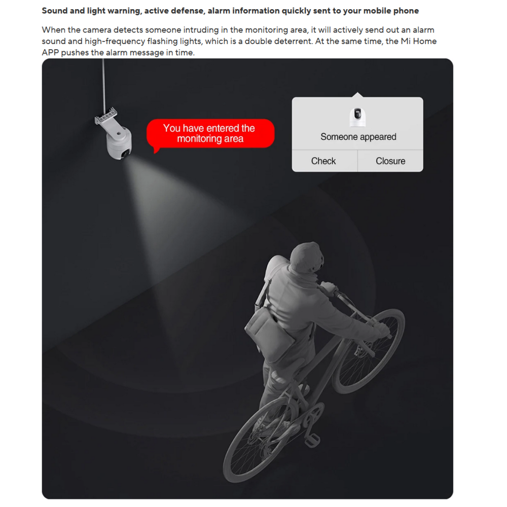 Xiaomi Outdoor Camera With Light Warning CW400