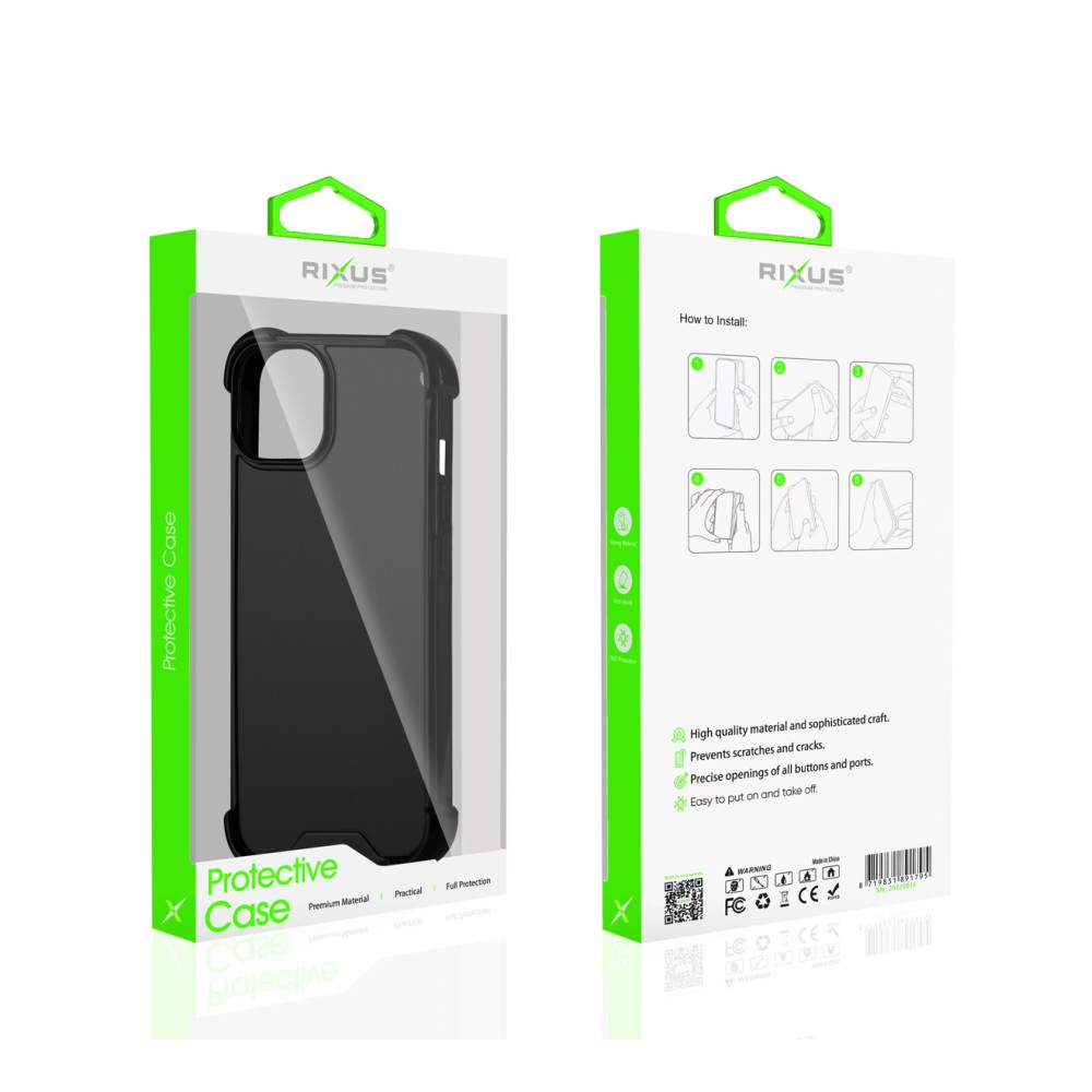 Rixus Anti-Burst Case For iPhone 14 Plus - Black