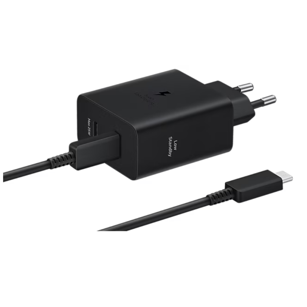 Samsung Charger 50W 2 ports (USB-C) With Cable Type-C To Type-C Black Service Pack EP-T5020XBEGEU