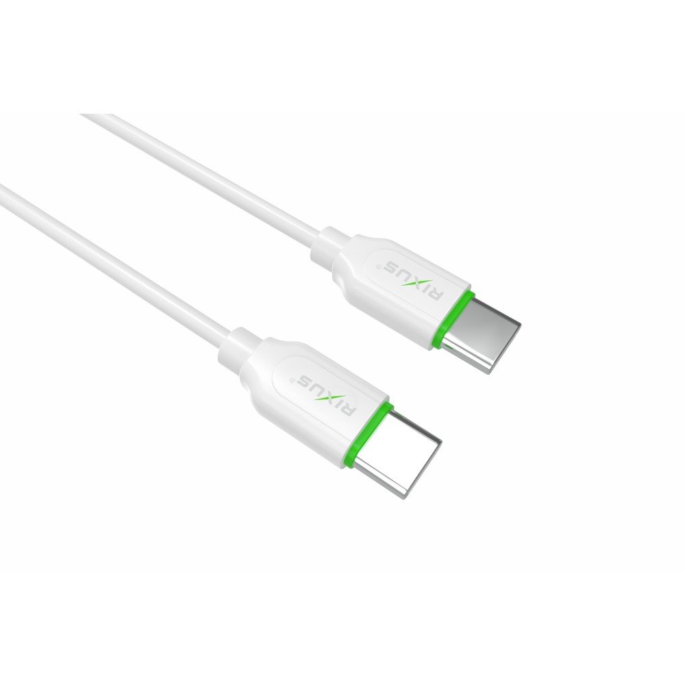 Rixus RX2016 Data Sync And Fast Charge Cable Type-C to Type-C 200CM White