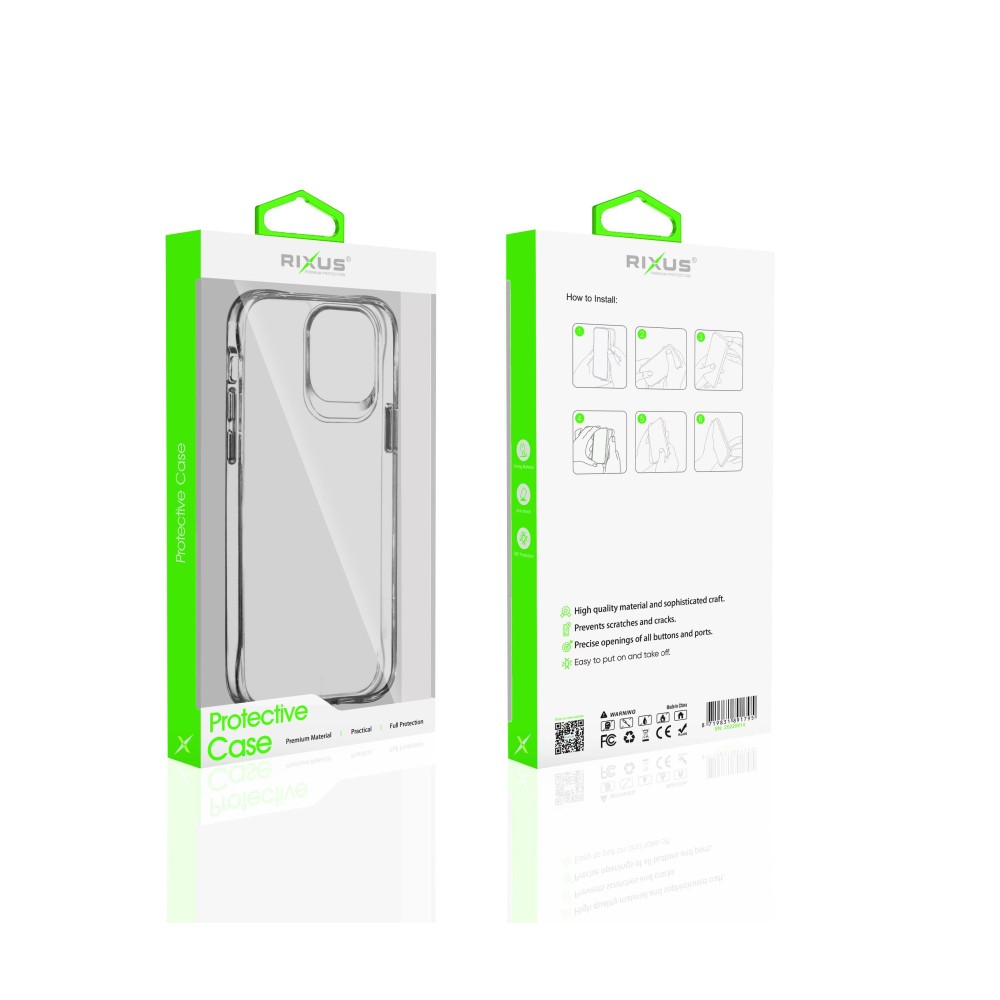 Rixus Crystal Clear Anti-Shock TPU For iPhone 13 Pro Max