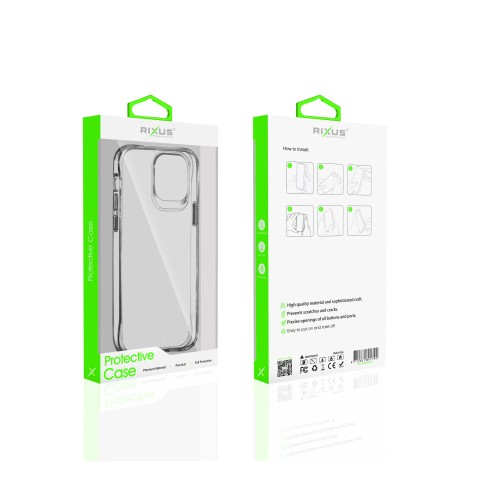 Rixus Crystal Clear Anti-Shock TPU For iPhone 13 Pro Max