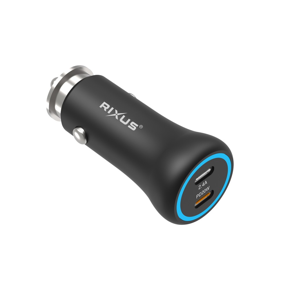 Rixus RXCC15 2-Port Type-C Car Charger 20W