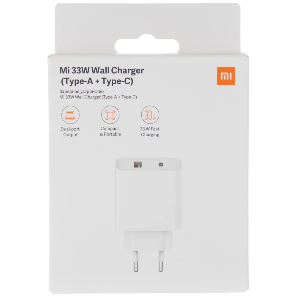 Xiaomi Mi 33W Wall Charger, 1x USB A / 1x Type-C Ports (BHR4996GL) - White