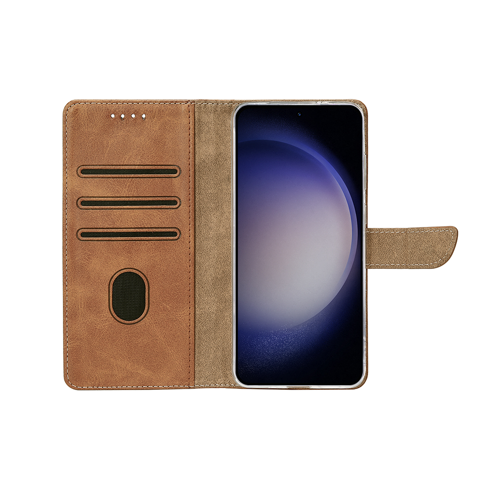 Rixus Bookcase For Samsung Galaxy A36 A366B Light Brown