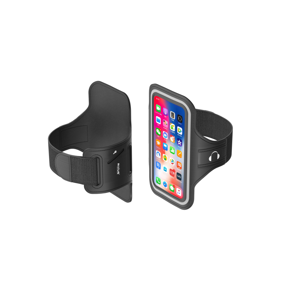 Rixus RXSP01 Ultra Resistant Sport Fit Armband 5.5 inch Black