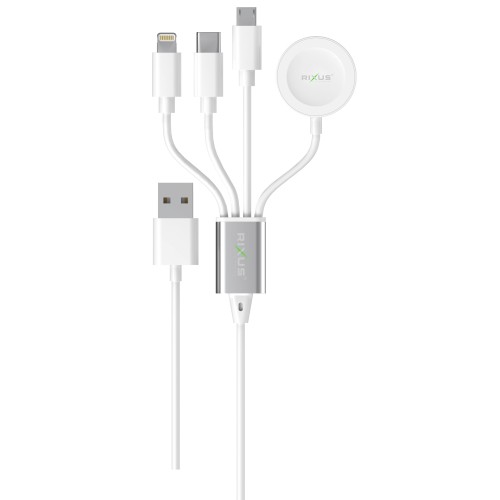 Rixus RXU843 4-1 Charging Cable 120CM White