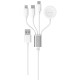 Rixus RXU843 4-1 Charging Cable 120CM White