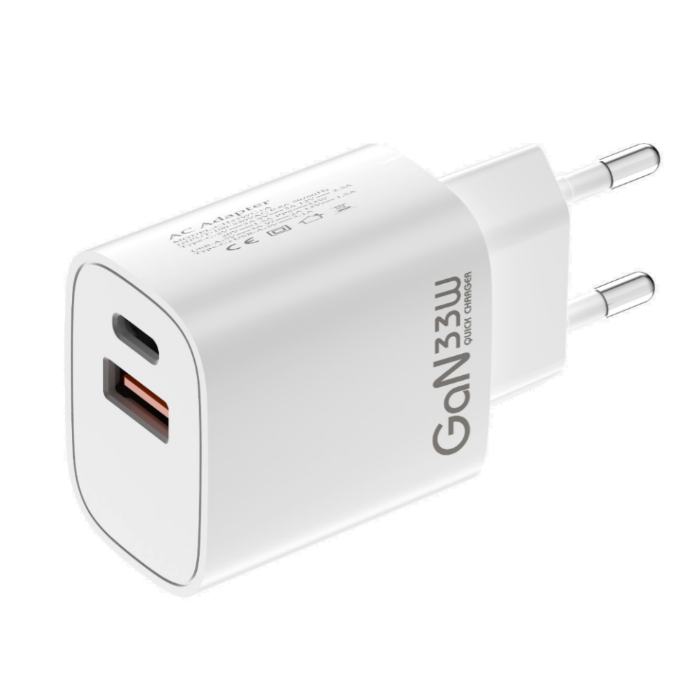 PD Quick GaN Adapter CH33W USB-A To USB-C 33W White