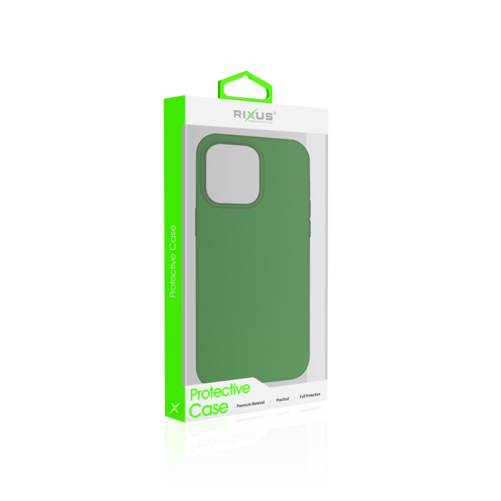 Rixus Soft TPU Phone Case With MagSafe For iPhone 12 Pro Max Dark Green