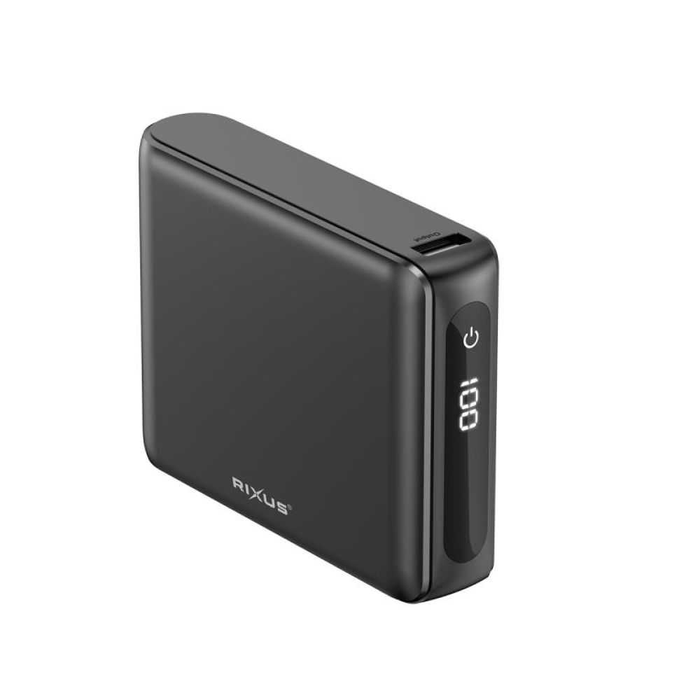 Rixus RXPB25 Compact Powerbank Digital Display 20.000 mAh Black