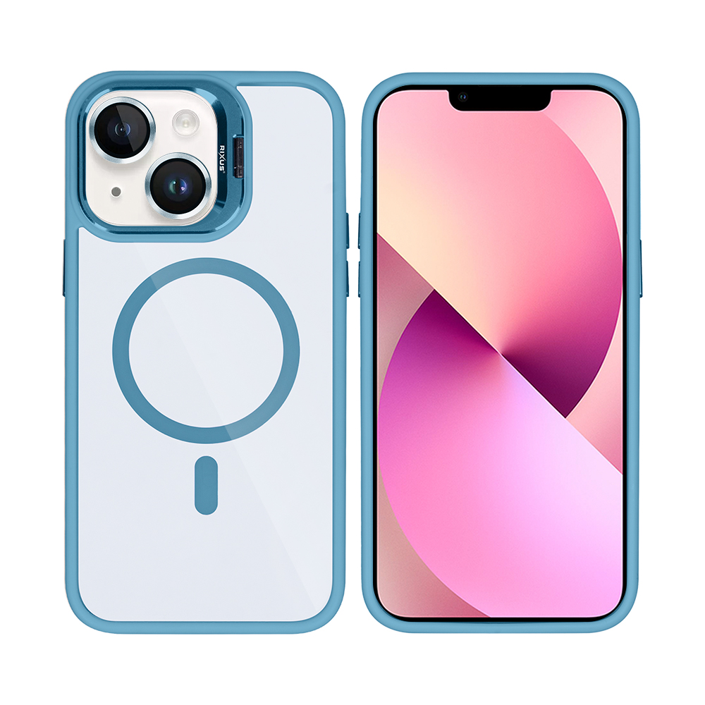 Rixus Classic 03 Case With MagSafe For iPhone 14 Plus Light Blue