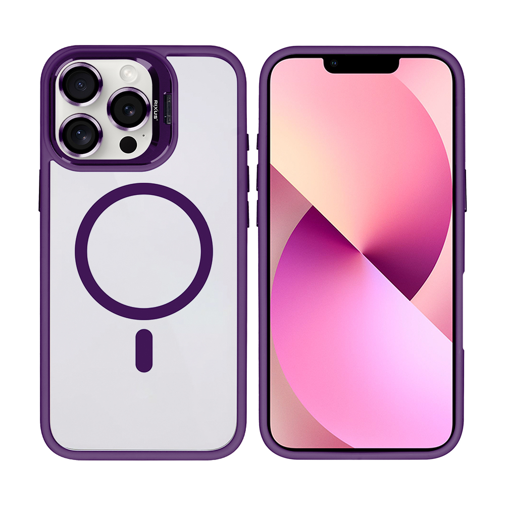 Rixus Classic 03 Case With MagSafe For iPhone 12 Pro Max Deep Purple