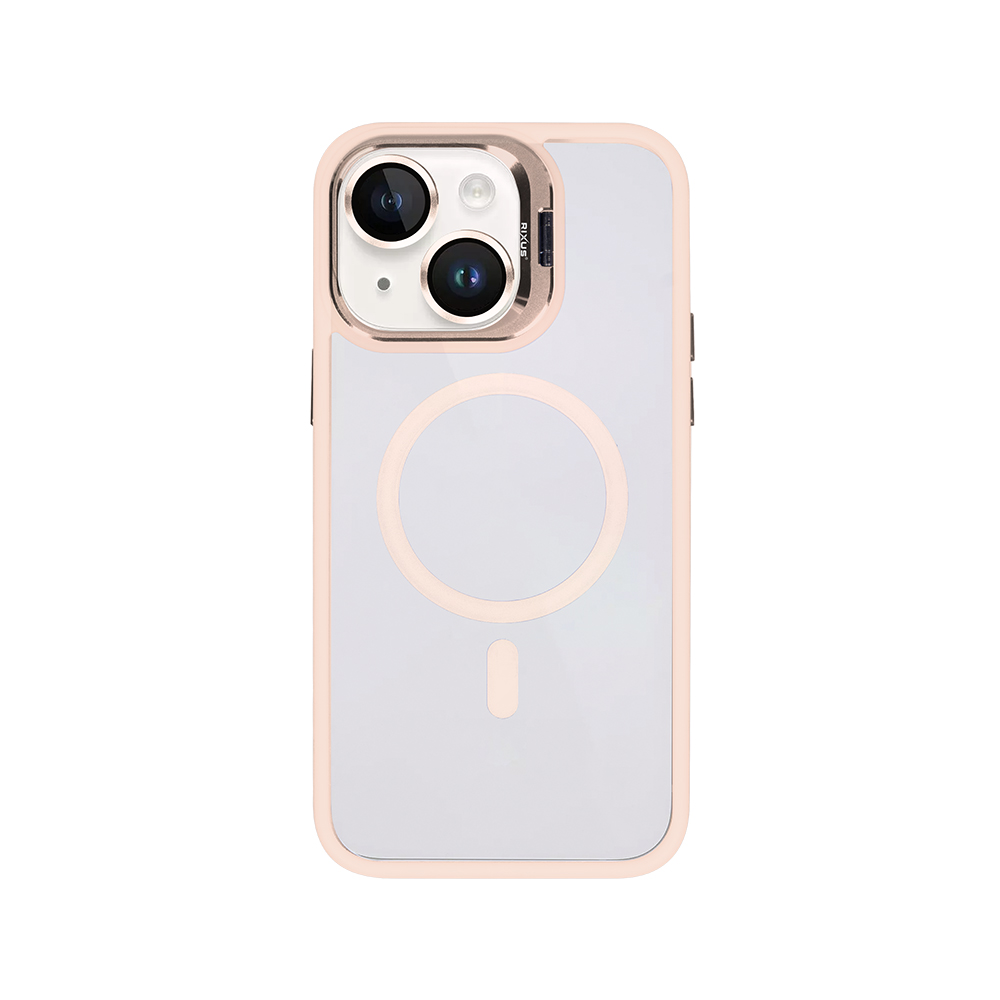 Rixus Classic 03 Case With MagSafe For iPhone 14 Plus Light Pink