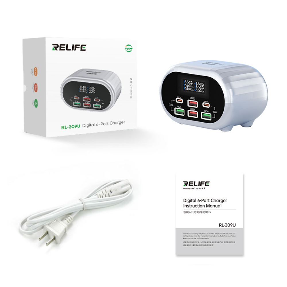 Relife RL-309U intelligent Smart 6-Port Charger