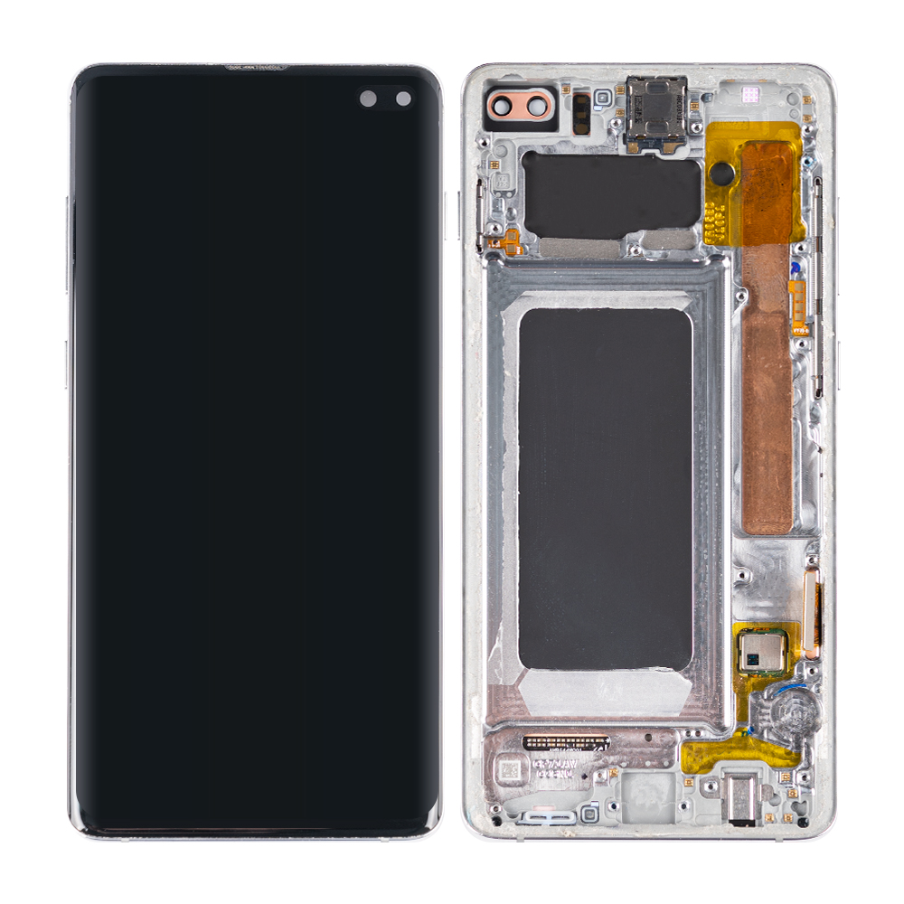 Samsung Galaxy S10 Plus G975F Display And Digitizer With Frame Prism White Pulled