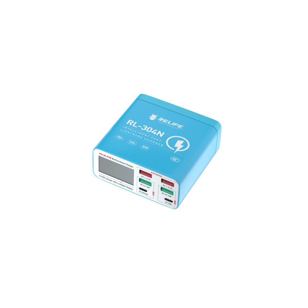 Relife RL-304N Digital Display 6 Port Lightning Charger