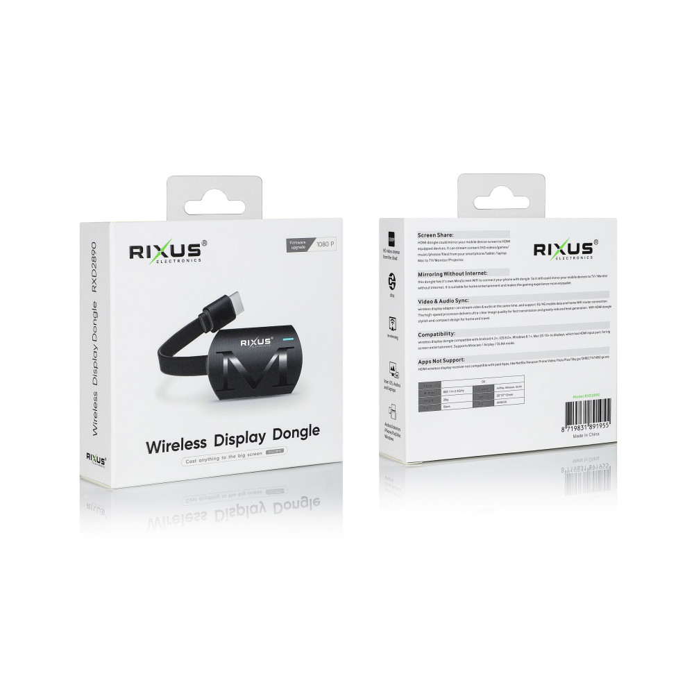 Rixus Wireless Display Dongle 1080p RXD2890