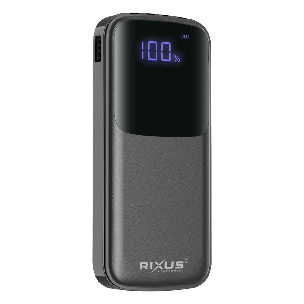 Rixus RXPB36B Powerbank 10.000 mAh With 4 Build-in Cables Black