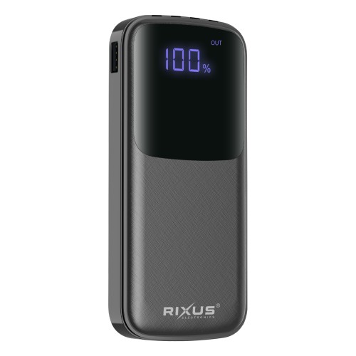 Rixus RXPB36B Powerbank 10.000 mAh With 4 Build-in Cables Black