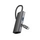 Rixus RXHU07 USB-C To Ethernet HDMI Adaptor With Docking Station Grey