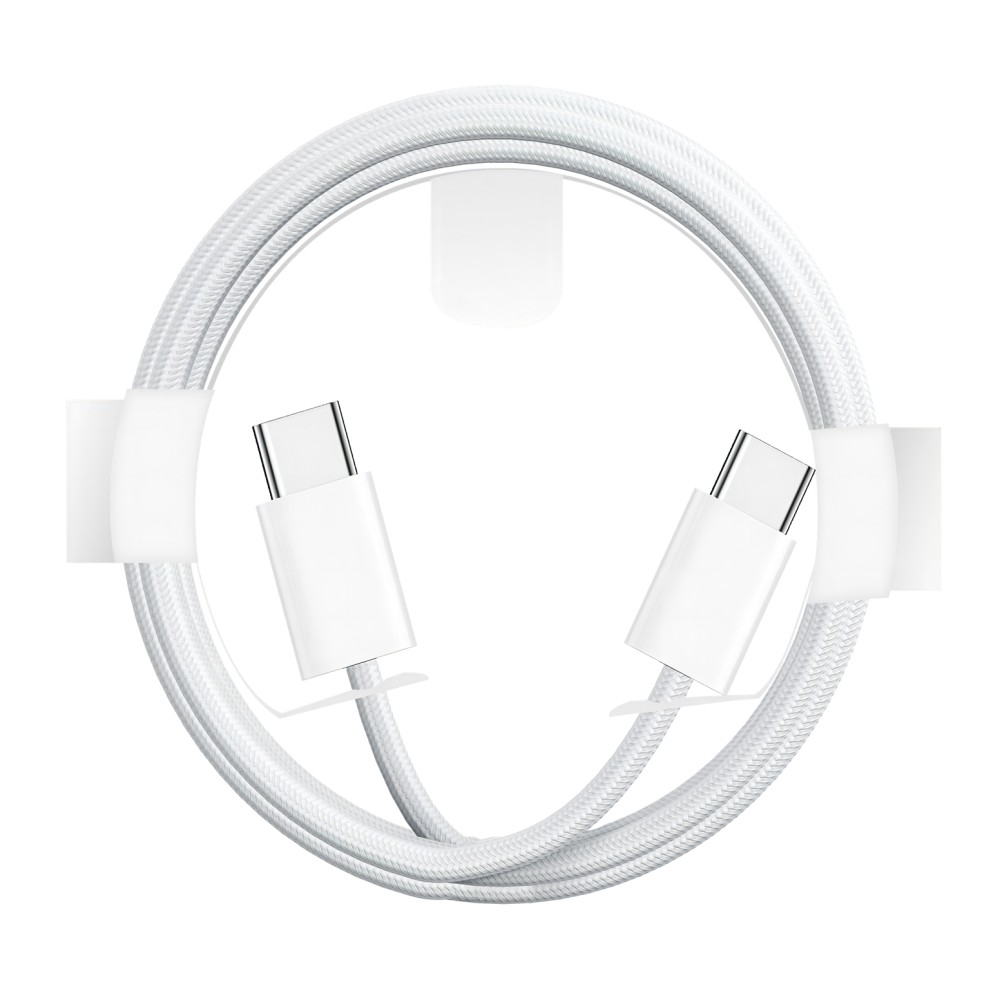 For iPhone 15 Series Fast Charging Cable US3002M USB-C to USB-C 200CM White