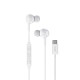 Rixus RXHD56CW USB-C Wired Earbud Type Headphone With Microphone White