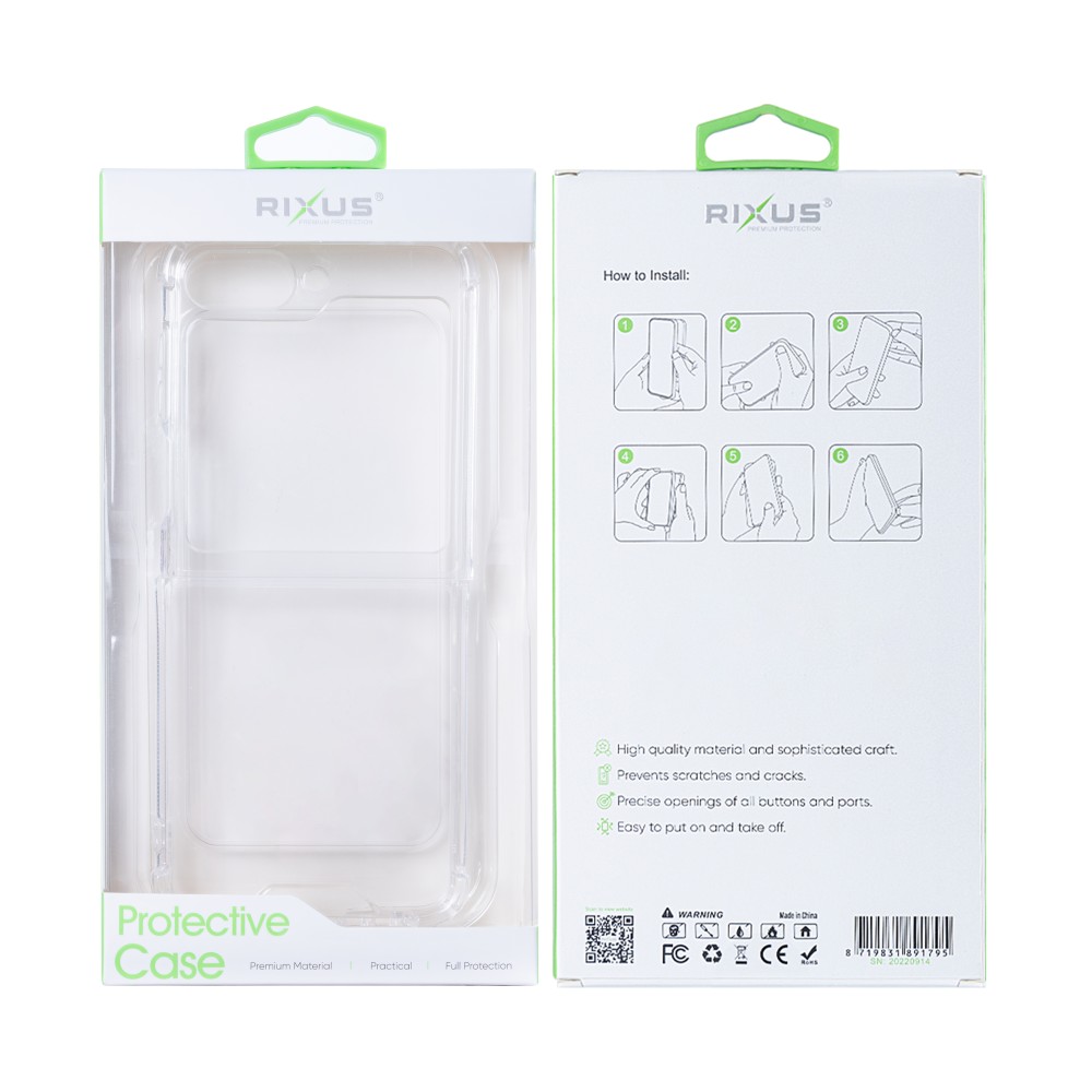 Rixus For Samsung Galaxy Z Flip6 Anti-Burst Case Clear