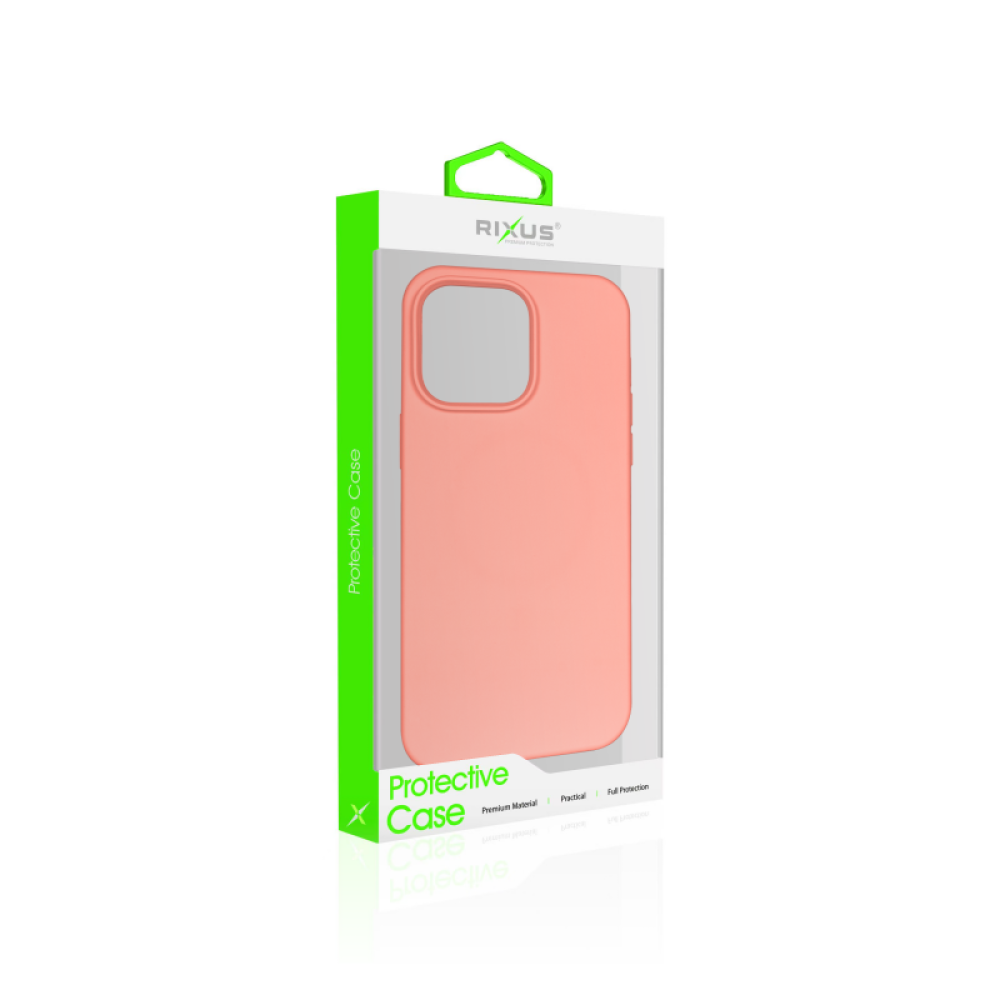 Rixus Soft TPU Phone Case With MagSafe For iPhone 12 Pro Max Pink